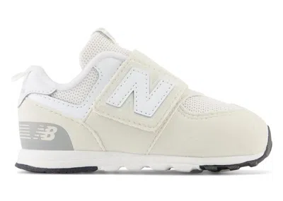 Pre-owned New Balance 574 Hook And Loop Sneakers In Nimbus Cloud/white