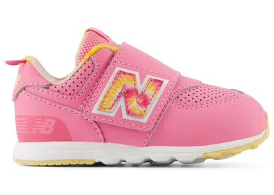 Pre-owned New Balance 574 Hook And Loop Tiedye Sneakers In Signal Pink/clementine