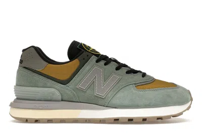 Pre-owned New Balance 574 Legacy Stone Island Light Green In Light Green/mustard Gold