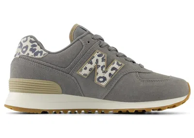 Pre-owned New Balance 574 Leopard (women's) Sneakers In Harbor Grey/sea Salt/phantom