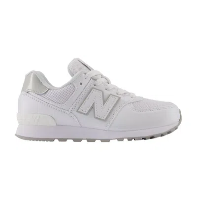 Pre-owned New Balance 574 Little Kid Wide 'white Silver Metallic' | Kid's Size 11.5