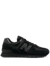 New Balance 574 Logo-patch Lace-up Sneakers In Black/black/black