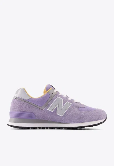 New Balance 574 Low-top Sneakers In Mystic Purple And Black