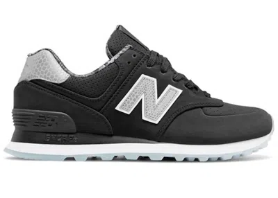 Pre-owned New Balance 574 Luxe (women's) Sneakers In Black/snakeskin