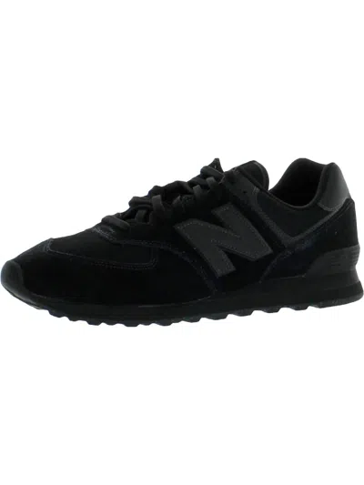 New Balance Kids' 574 Mens Gym Fitness Athletic And Training Shoes In Black/black