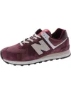New Balance 574 Mens Suede Fitness Running & Training Shoes In Red