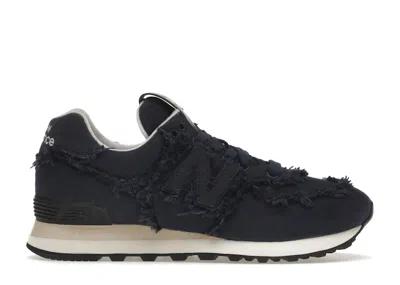 Pre-owned New Balance 574 Miu Miu Denim (women's) Sneakers In Royal Blue/black/white