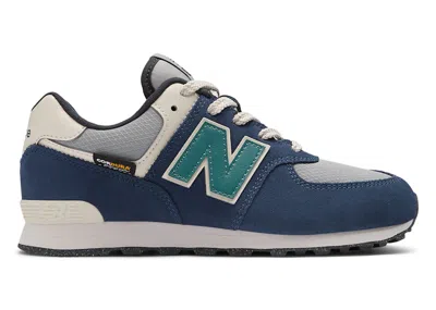 Pre-owned New Balance 574 Navy Sneakers In Nb Navy Blue/slate Gray