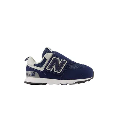 Pre-owned New Balance 574 New-b Hook & Loop Toddler Wide 'navy White' | Blue | Infant Size 10