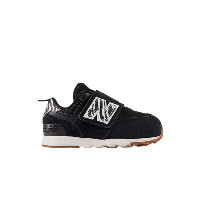 Pre-owned New Balance 574 New-b Hook & Loop Toddler Wide 'zebra' | Black | Infant Size 2