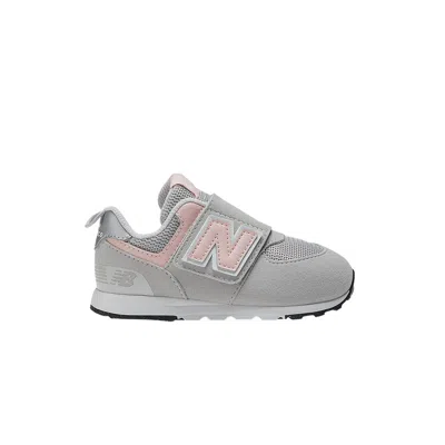 Pre-owned New Balance 574 New-b Hook & Loop Toddler X-wide 'rain Cloud Pink Haze' | Grey | Infant Size 4.5 In Gray