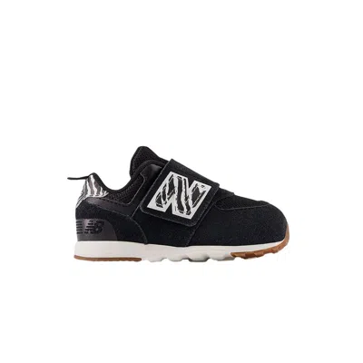 Pre-owned New Balance 574 New-b Hook & Loop Toddler 'zebra' | Black | Infant Size 3