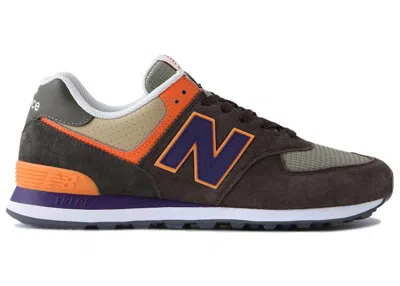 Pre-owned New Balance 574 Orange Grey Sneakers In Brown/beige/purple In Multi