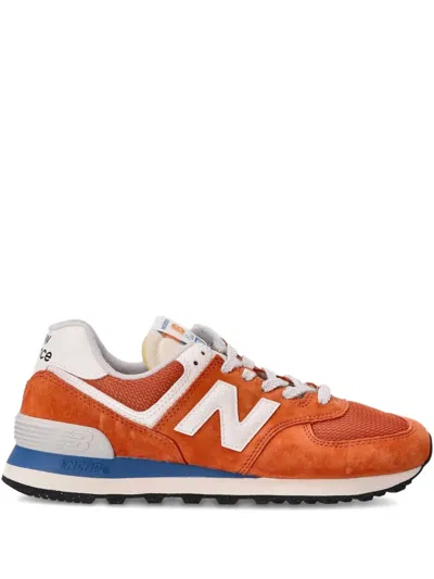 New Balance 574 Panelled Sneakers In Orange
