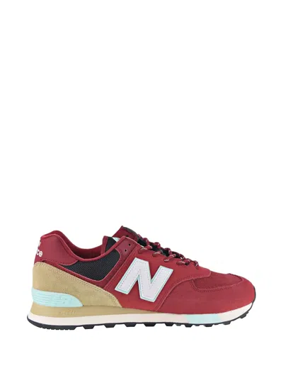 New Balance 574 Panelled Sneakers In Red