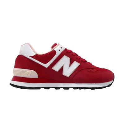 Pre-owned New Balance 574 'pink White' In Red
