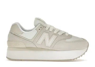 Pre-owned New Balance 574 Plus (women's) Sneakers In Sand/white In Multi