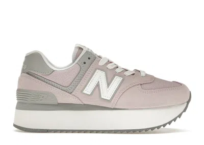 Pre-owned New Balance 574 Plus (women's) Sneakers In Stone Pink/rain Cloud/white