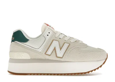 Pre-owned New Balance 574 Plus (women's) Sneakers In Turtledove/vintage Teal/sea Salt