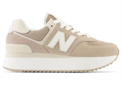Pre-owned New Balance 574 Plus (women's) Sneakers In Vanilla In White