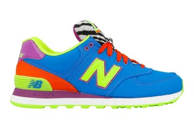 Pre-owned New Balance 574 Pop Safari Blue (women's) In Neon Blue/lime/berry