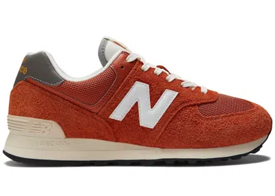Pre-owned New Balance 574 Premium Og Pack Sneakers In Orange/white/grey