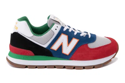 Pre-owned New Balance 574 Rugged Grey Blue In Grey/red/blue