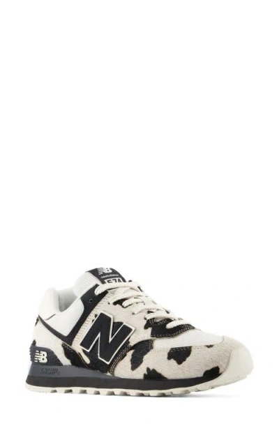 New Balance 574 Sneaker In Black/linen