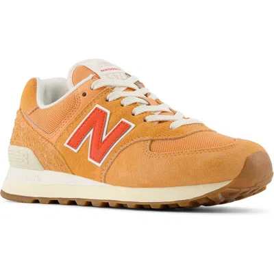 New Balance 574 Sneaker In Copper/ Neo Flame