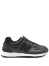New Balance Black Low Top Sneakers With Logo Patch In Leather Woman In Black