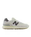 New Balance White Low Top Sneakers With Logo Patch In Gray