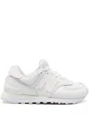 New Balance White Low Top Sneakers With Logo Patch In Grey