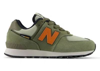 Pre-owned New Balance 574 Sneakers In Dark Olivine/infield Clay In Multi