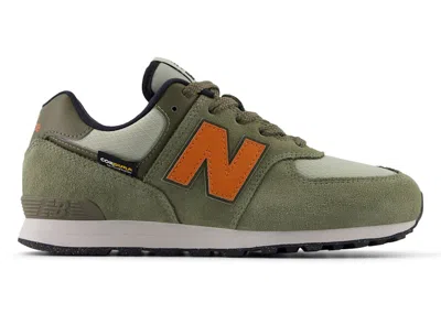 Pre-owned New Balance 574 Sneakers In Dark Olivine/infield Clay