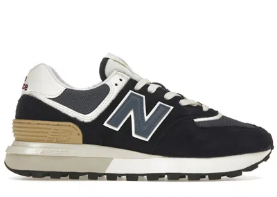 Pre-owned New Balance 574 Sneakers In Navy Blue/white/beige