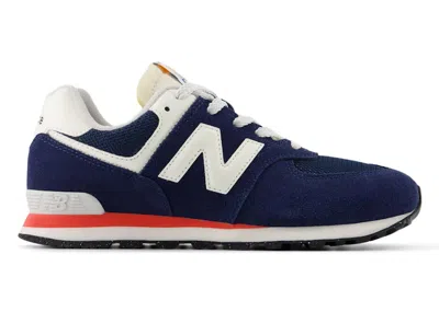 Pre-owned New Balance 574 Sneakers In Nb Navy Blue/blast Red