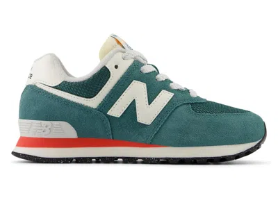 Pre-owned New Balance 574 Sneakers In New Spruce/blast Red