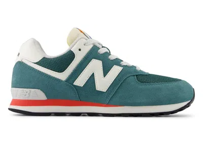 Pre-owned New Balance 574 Sneakers In New Spruce/blast Red