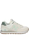 New Balance 574 Panelled Brushed Suede Sneakers In Gray