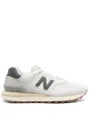 New Balance White Low Top Sneakers With Logo Patch In Gray