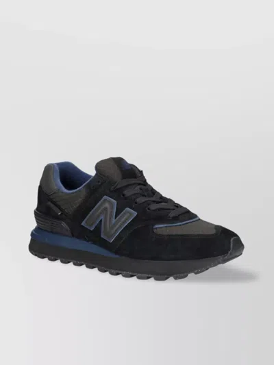 New Balance 574 Sneakers With Round Toe And Mesh Panels In Black
