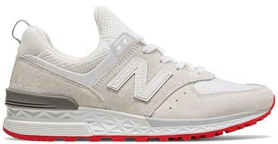 Pre-owned New Balance 574 Sport Red (women's) Sneakers In Off In White/off White