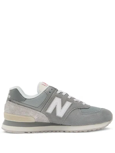 New Balance 574 Suede Mesh Sneakers In Gray