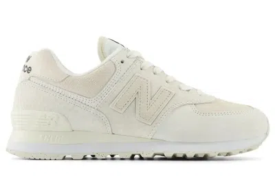Pre-owned New Balance 574 Suede (women's) Sneakers In Sea Salt/linen
