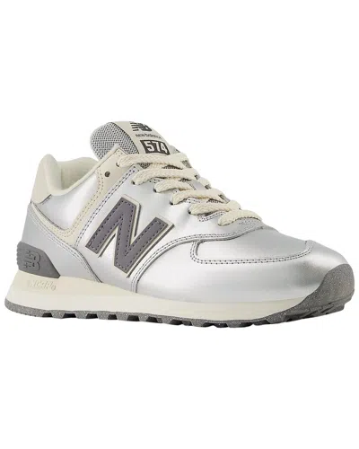 New Balance 574 Suede-trim Sneaker In Gray