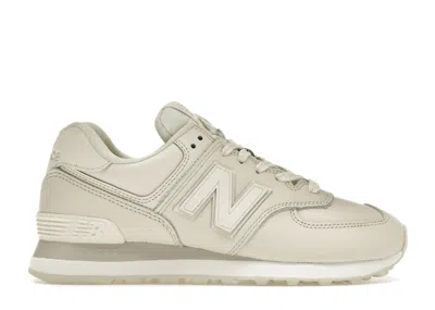 Pre-owned New Balance 574 Triple Leather (women's) Sneakers In Cream