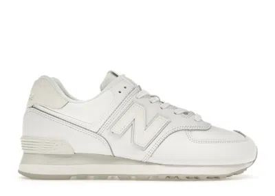 Pre-owned New Balance 574 Triple Leather (women's) Sneakers In White