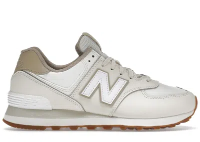 Pre-owned New Balance 574 Vegan Sneakers In Angora/white
