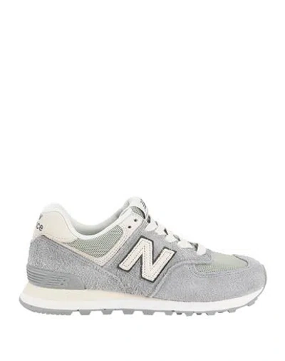 New Balance 574 Woman Sneakers Grey Size 7 Leather, Textile Fibers