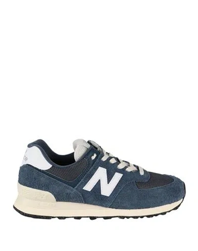 New Balance 574 Woman Sneakers Slate Blue Size 6 Leather, Textile Fibers